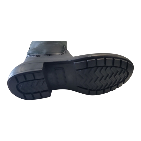 ,DUO BOOT. BLACK & GREY LEATHER Knee-High  HEAVY DUTY Rain Boots, Size 7.5  NEW - Picture 5 of 16